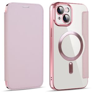 iPhone 14 Plus Pungetui MagSafe RFID-Blokerende Kortholder - Lyserød