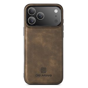 DG.MING iPhone 18 Pro Max/17 Pro Max Deksel med PU-lær - Brun