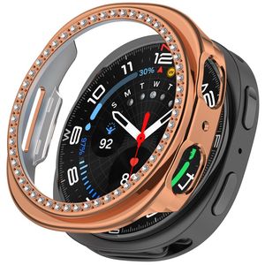 Samsung Galaxy Watch9 44mm Deksel med rhinsteiner - Rose gull