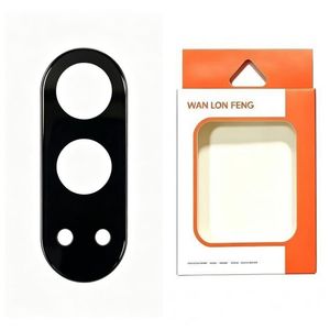 iPhone Fold Linsebeskytter i Herdet Glass Silkebasert Trykk - Svart