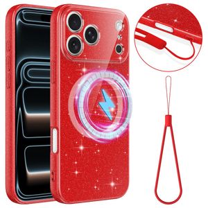 iPhone 17 Pro Max MagSafe Kimaltava Kuori – Punainen