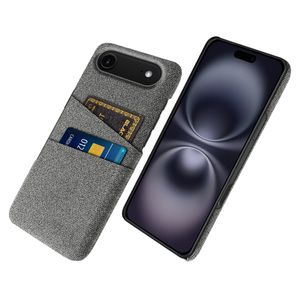 iPhone 17 Air Skal i Textil med 2 Kortfack - Grå