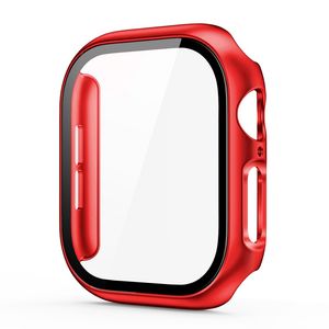 Apple Watch 12 42mm  Cover med skærmbeskyttelse i hærdet glas - Rød