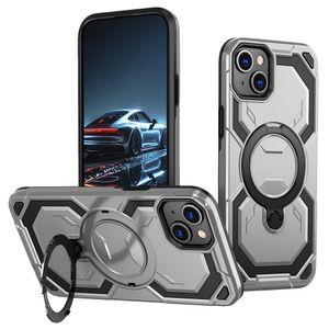 iPhone 15 MagSafe Ring Stand Hybrid Case – Grey