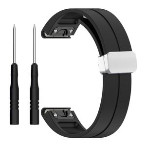 Garmin Fenix 7S etc. silicone watch strap - black