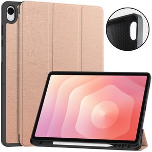 Samsung Galaxy Tab S12 Plus Fodral med stativ och pennfack - Roséguld
