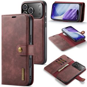 DG.MING iPhone 18 Pro Max/17 Pro Max Etui med Avtakbar Lommebok - Rød