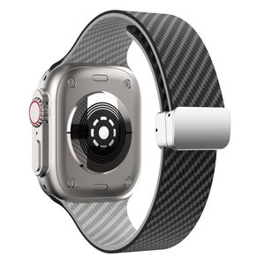 Apple Watch 42 / 41/ 40 / 38mm Klockarmband kolfibertextur - Svart/Grå