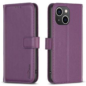 BINFEN COLOR iPhone 15 Wallet Cover Stand - Dark Purple