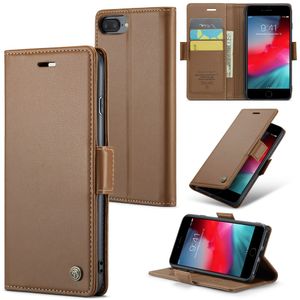 CASEME iPhone 6 Plus/6s Plus/7 Plus/8 Plus Fodral med Kortfack - Brun