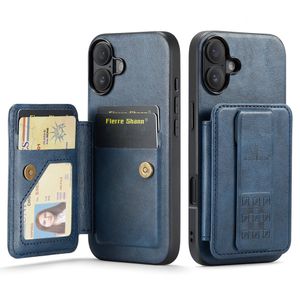 FIERRE SHANN iPhone 16 Case with Card slots - Blue