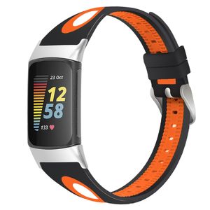Fitbit Charge 6 / 5 Tofarget Klokkereim - Svart / Oransje