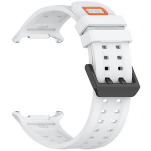 Samsung Galaxy Watch Ultra/Ultra2 silikon klokkerem med dobbeltstiftspenne - Hvit