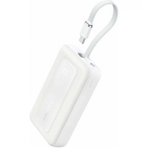 Anker Zolo Varavirtalähde 20000mAh, 30W PD & QC USB-C-kaapelilla - Valkoinen
