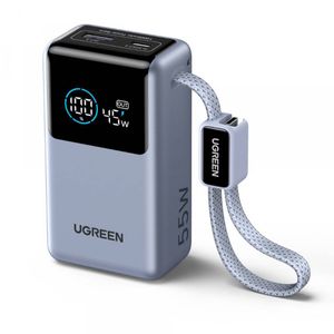 Ugreen 55W varavirtalähde Nexode Pro PB727 USB-C-kaapelilla - harmaa