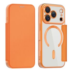 iPhone 17 Pro MagSafe RFID-blokerende Pungetui Pu Læder - Orange