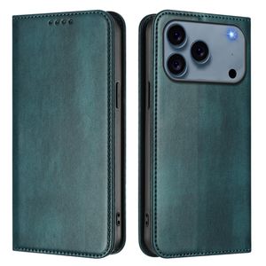 iPhone 18 Pro/17 Pro Flip Cover i PU-læder med RFID-blokering - Mørkgrøn