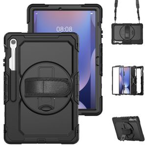 Samsung Galaxy Tab S10 FE Plus Case with Shoulder Strap - Black