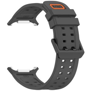 Samsung Galaxy Watch Ultra/Ultra2 silikon klokkerem med dobbeltstiftspenne - Mørkgrå
