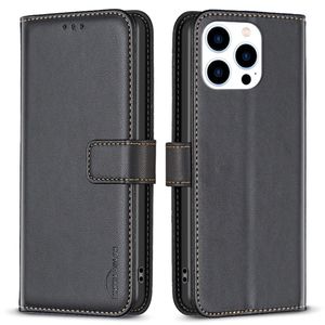 BINFEN COLOR iPhone 14 Pro Max Wallet Cover - Black