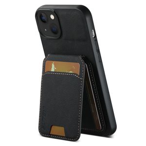 SUTENI iPhone 14 Cover Kortholder/Stativ PU Læder - Sort
