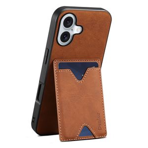 DENIOR iPhone 17 Cover med Stativ - Brun