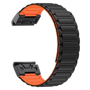 Garmin Fenix 8/Fenix 8 Pro/Fenix E osv. Klokkereim Silikon – Svart/Oransje