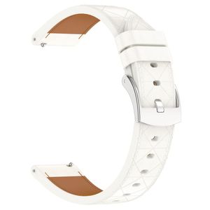 Garmin Venu 2 Plus/Samsung Galaxy Watch7 m.fl. Klockarmband Äkta Läder – Vit