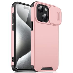 iPhone 15 Kuori Liukuvalla Kamerasuojalla PC+TPU – Vaaleanpunainen