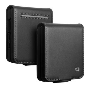 QIALINO Samsung Galaxy Z Flip8 Flip cover i ægte læder - Sort