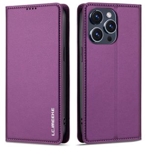 LC.IMEEKE iPhone 14 Pro Max Wallet Cover Stand - Purple