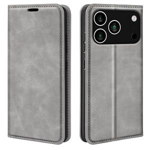 iPhone 18 Pro Max/17 Pro Max Lommeboketui PU-lær - Grå