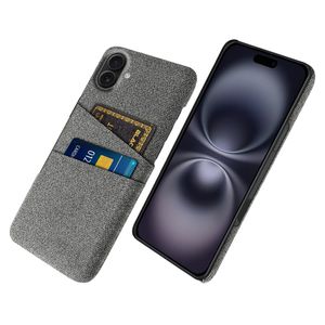 iPhone 17 Mobilskal med två kortfack i textil – Grå