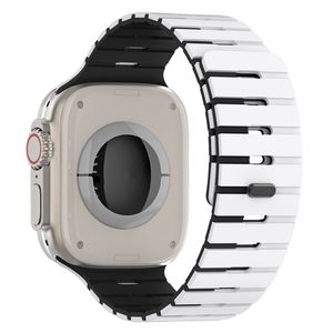 Apple Watch 49/46/44/42mm Kaksivärinen silikoni kellonranneke - Valkoinen/musta