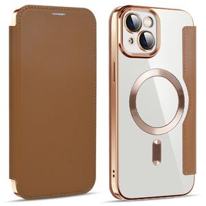 iPhone 14 Plus Plånboksfodral MagSafe RFID-blockerande - Brun