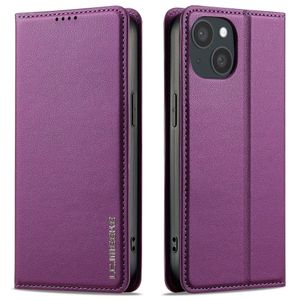LC.IMEEKE iPhone 14/13 Lompakkokotelo Jalusta PU-nahka - Violetti