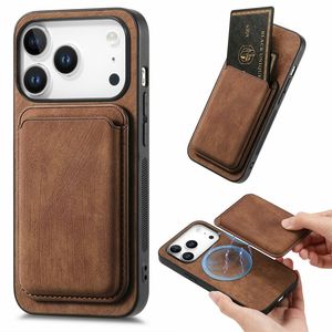 iPhone 17 Pro Max-deksel med avtakbar kortholder – brun