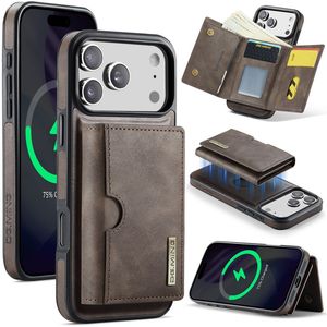 DG.MING iPhone 18 Pro Max/17 Pro Max Deksel med Magnetisk Lommebok - Brun