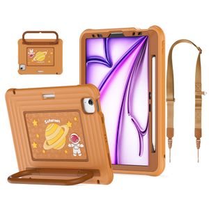 Lasten kuori jalustalla iPad Airille/Prolle 11" - ruskea