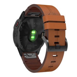 Garmin Fenix 3/3HR/5X/5X Plus/6X Klokkereim Ekte Lær - Brun