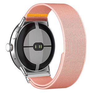 Google Pixel Watch 3 45 mm Kellonranneke, Nylon - Vaaleanpunainen