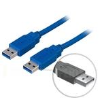 USB 3.0 kabel, Typ A ha - Typ A ha, 2m, blå