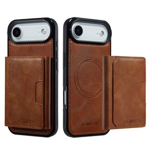 LC.IMEEKE iPhone Air Kuori lompakolla - Ruskea