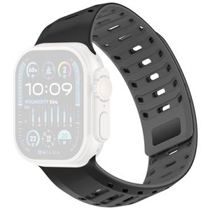 Apple Watch 49/46/44/42mm Klockarmband i Silikon Magnetisk - Svart/Grå