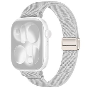 Apple Watch 42/41/40/38mm Smalt Klockarmband i Nylon - Ljusgrå