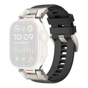 AHASTYLE WE30 Apple Watch 49/46/44/42mm Klockarmband i Fluorgummi - Svart