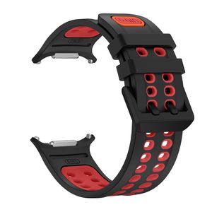 Samsung Galaxy Watch Ultra/Ultra2 Tofarget silikon klokkerem med dobbel spenne - Svart/Rød
