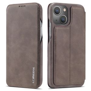 LC.IMEEKE iPhone 15 Wallet Cover Stand/Card Holder/Drop-Proof - Dark Brown