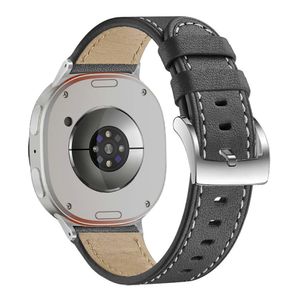 Samsung Galaxy Watch8 44mm osv. Urrem, Læder - Sort