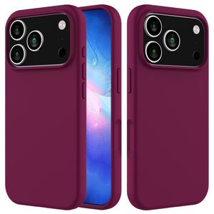 iPhone 17 Pro Max Silicone Phone Case - Wine Red